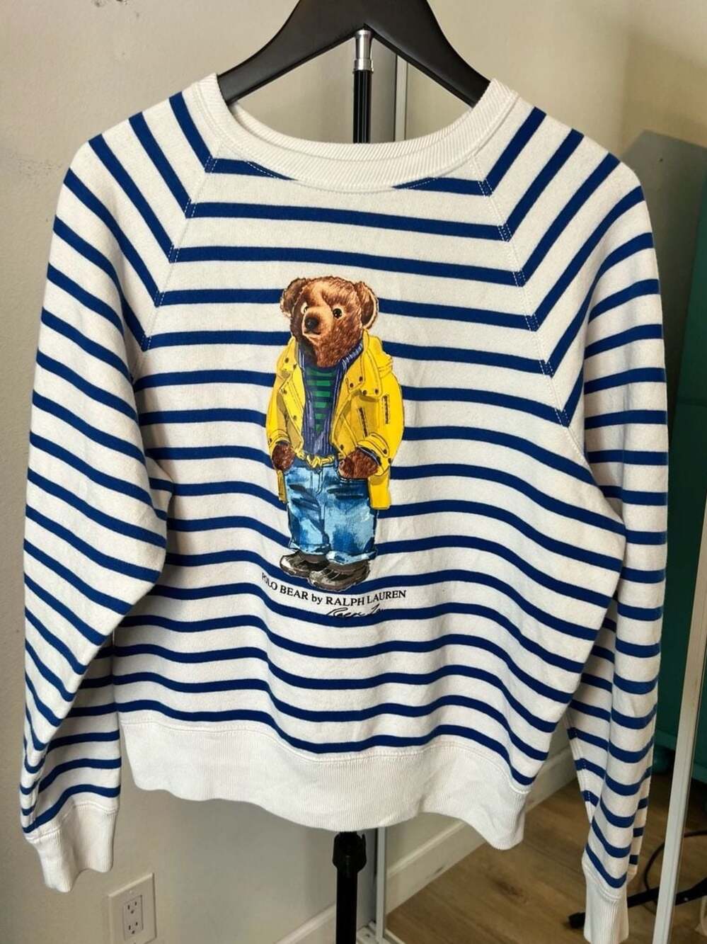 Polo Ralph Lauren Polo Bear Striped Fleece Crewneck Sweatshirt
